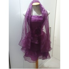 Vestido de Festa Adulto P Roxo